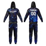 Custom Black Blue Sweatshirt Hoodie For Men Women Girl Boy Print Your Logo Name Number