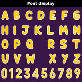 Custom Purple Yellow Reversible Football Jersey Personalized Gradient Football Shirts for Men Printed Team Name Number Logo