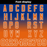 Custom Royal&Orange Gradient Football Jersey Personalized Football Shirts for Men Women  Printed Team Name Number Logo