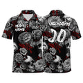 Custom Football Polo Shirts  Add Your Unique Logo/Name/Number Grey&Red enthsush