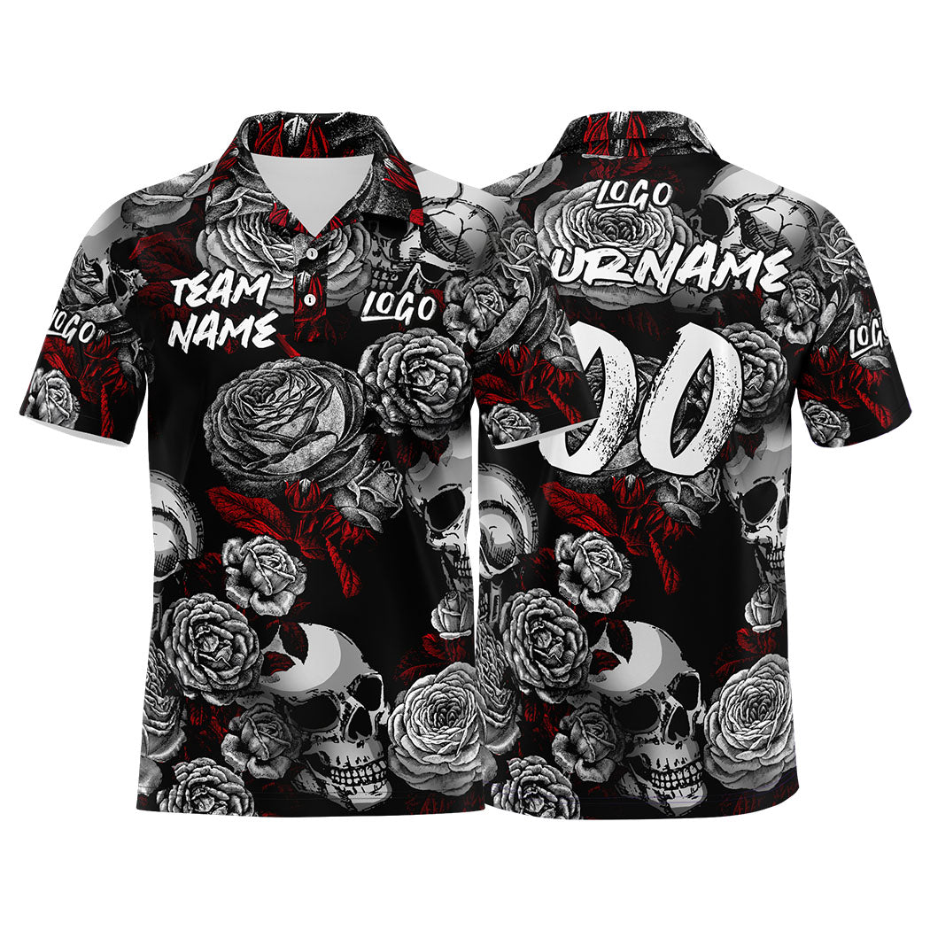 Custom Football Polo Shirts  Add Your Unique Logo/Name/Number Grey&Red enthsush