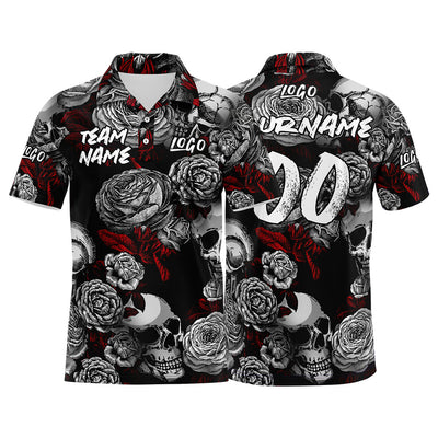 Custom Football Polo Shirts  Add Your Unique Logo/Name/Number Grey&Red enthsush