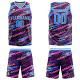 Custom Pink Blue Basketball Jersey Uniform Suit Printed Your Logo Name Number