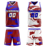 Custom Red Royal Reversible Basketball Suit for Adults and Kids Personalized Jersey