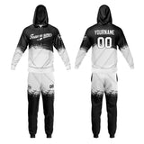 Custom Black White Sweatshirt Hoodie For Men Women Girl Boy Print Your Logo Name Number