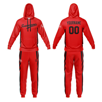 Custom Red Sweatshirt Hoodie For Men Women Girl Boy Print Your Logo Name Number enthsush