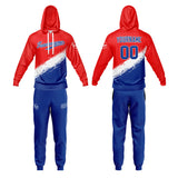 Custom Red Navy Sweatshirt Hoodie For Men Women Girl Boy Print Your Logo Name Number