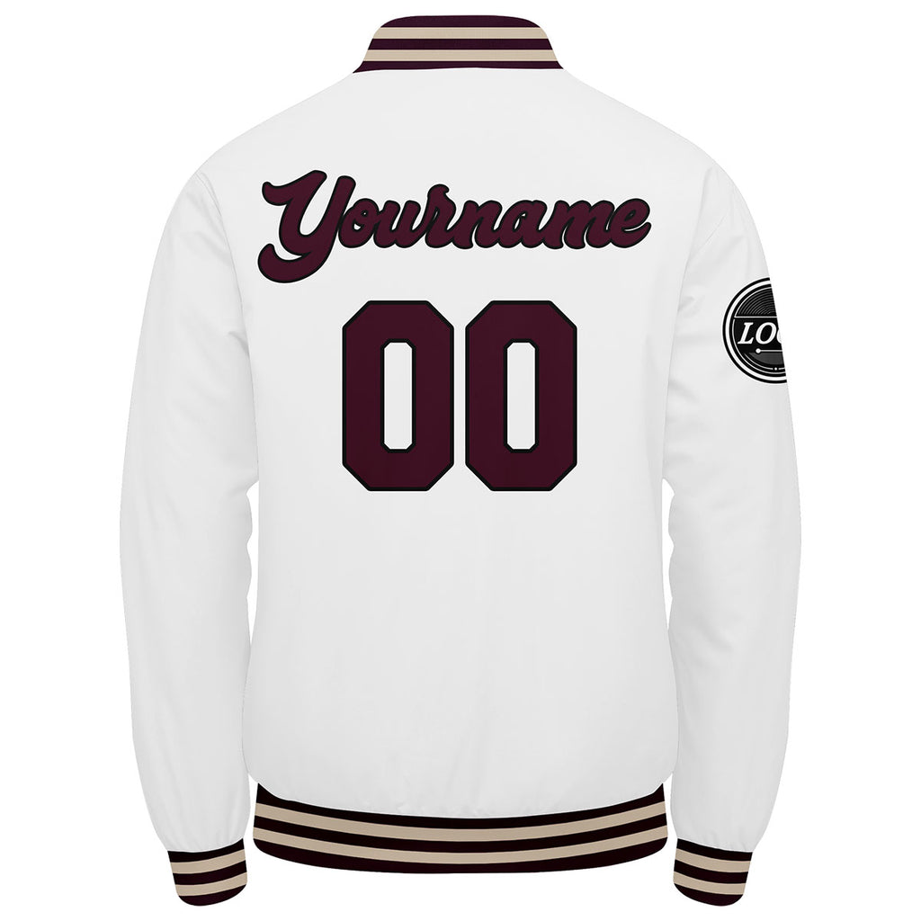 Custom Varsity Jacket Letterman jacket for Men, Women and Youth Marroon White enthsush
