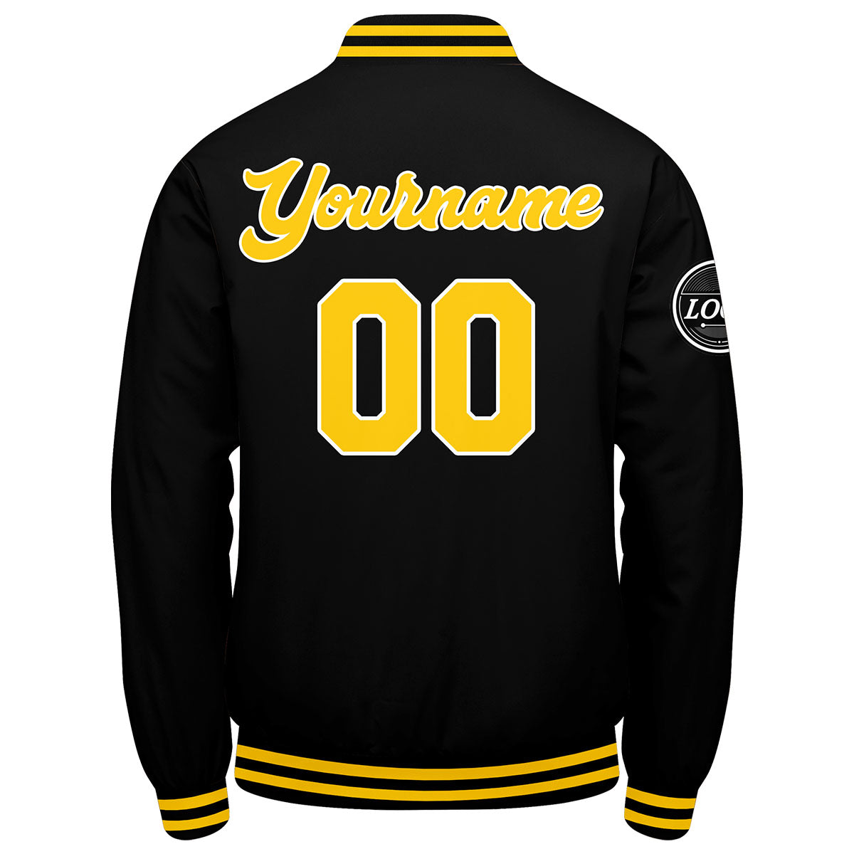 Custom Varsity Jacket Letterman jacket for Men, Women and Youth Black Yellow enthsush