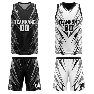 Custom Black Reversible Basketball Suit for Adults and Kids Personalized Jersey enthsush