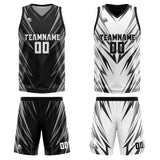 Custom Black Reversible Basketball Suit for Adults and Kids Personalized Jersey