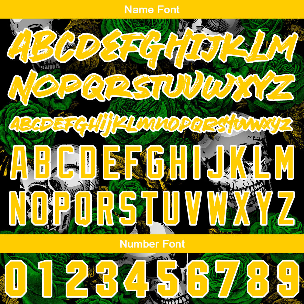 Custom Baseball Jersey Personalized Baseball Shirt for Men Women Kids Youth Teams Stitched and Print Green&Yellow enthsush