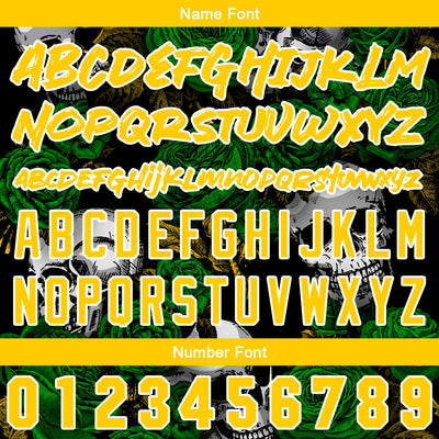 Custom Baseball Jersey Personalized Baseball Shirt for Men Women Kids Youth Teams Stitched and Print Green&Yellow enthsush