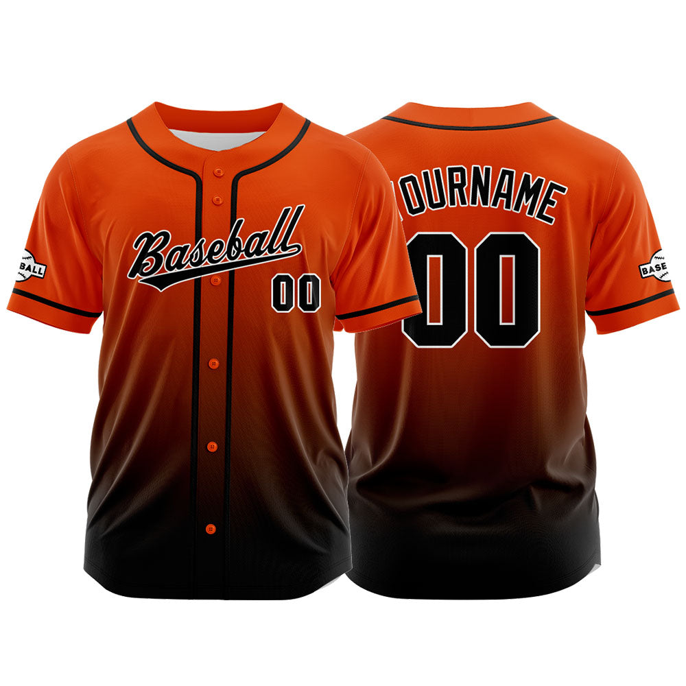 Custom Full Print Design Authentic Baseball Jersey black-orange enthsush