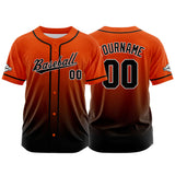 Custom Full Print Design Authentic Baseball Jersey black-orange