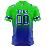 Custom Green Blue Gradient Football Jersey Personalized Football Shirts for Men Women  Printed Team Name Number Logo