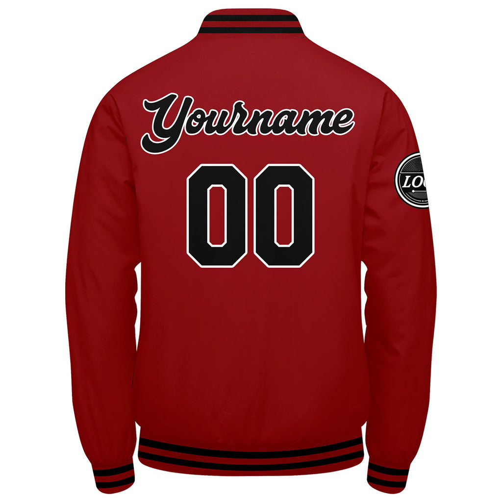Custom Varsity Jacket Letterman jacket for Men, Women and Youth Red Black enthsush