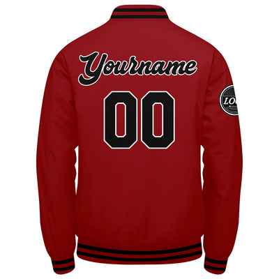 Custom Varsity Jacket Letterman jacket for Men, Women and Youth Red Black enthsush