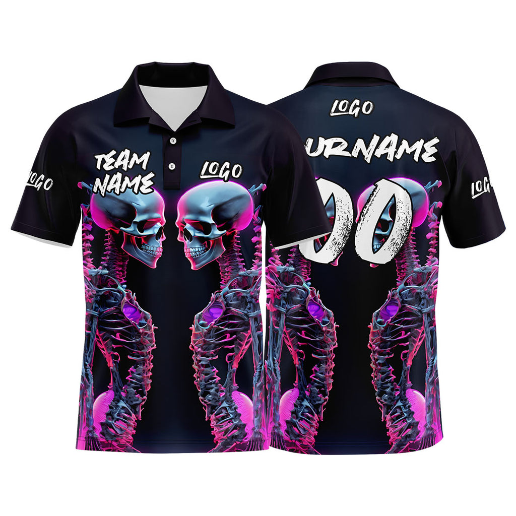 Custom Football Polo Shirts  Add Your Unique Logo/Name/Number Black&Pink enthsush