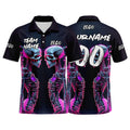 Custom Football Polo Shirts  Add Your Unique Logo/Name/Number Black&Pink enthsush