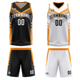 Custom Black Orange Reversible Basketball Suit for Adults and Kids Personalized Jersey