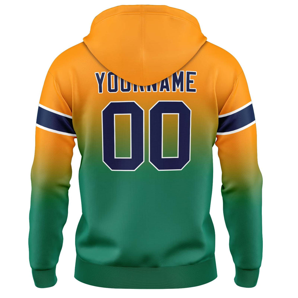 Custom Gradient Sweatshirt Hoodie For Man Woman Girl Boy Print Your Logo Name Number Orang&Green enthsush