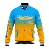 Custom Gradient Varsity Jacket Letterman jacket for Men, Women and Youth Light Blue&Orange