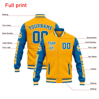 Custom Varsity Jacket Letterman jacket for Men, Women and Youth Orange Blue enthsush