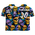 Custom Football Polo Shirts  Add Your Unique Logo/Name/Number Purple&Green enthsush