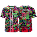 Custom Baseball Jersey Personalized Baseball Shirt for Men Women Kids Youth Teams Stitched and Print Pink&Green enthsush