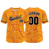 Custom Full Print Design Authentic Baseball Jersey orange