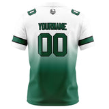 Custom White&Green Gradient Football Jersey Personalized Football Shirts for Men Women  Printed Team Name Number Logo