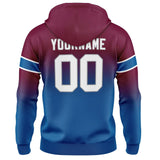 Custom Gradient Sweatshirt Hoodie For Man Woman Girl Boy Print Your Logo Name Number Burgundy&Blue