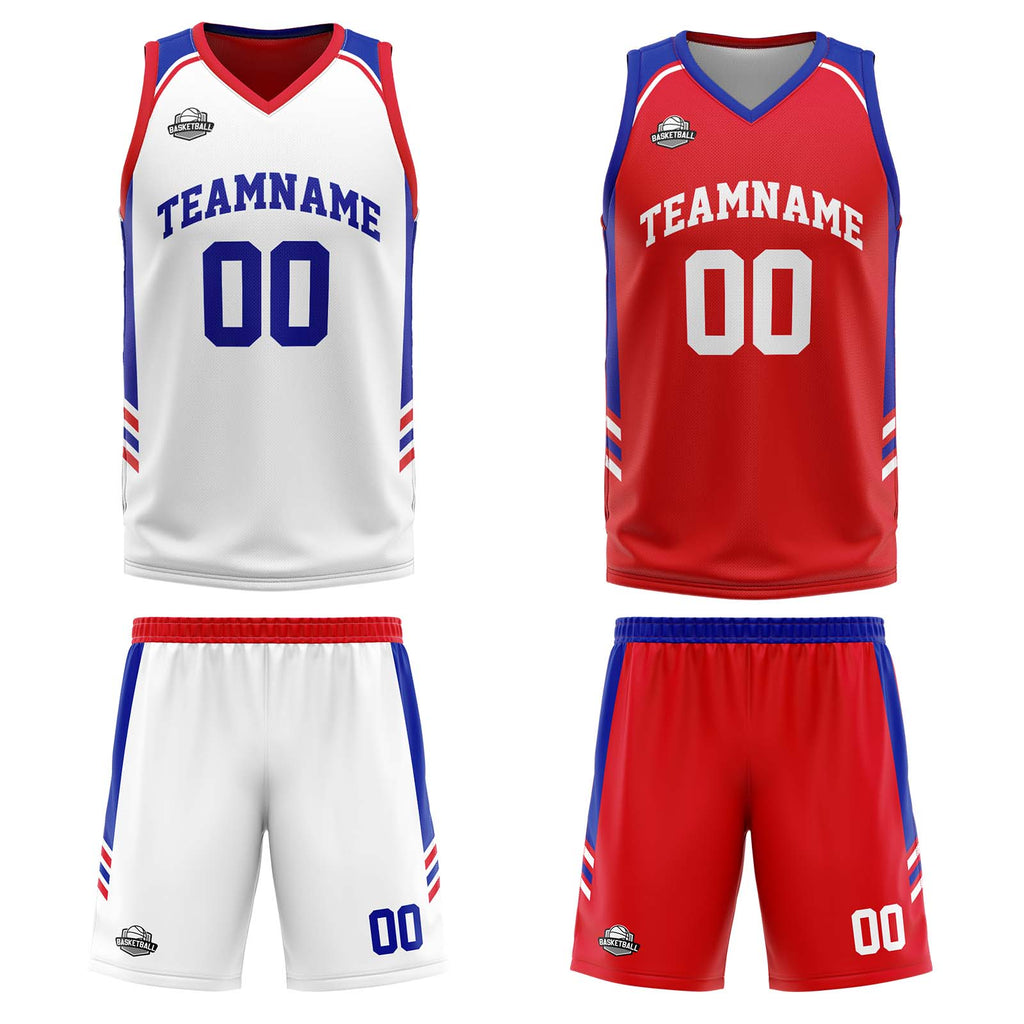 Custom Royal Red Reversible Basketball Suit for Adults and Kids Personalized Jersey enthsush