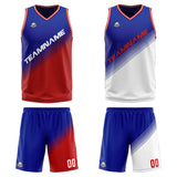 Custom Reversible Basketball Suit for Adults and Kids Personalized Jersey Red-Royal