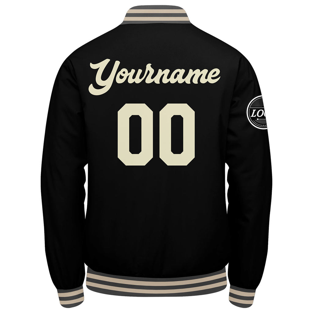 Custom Varsity Jacket Letterman jacket for Men, Women and Youth Grey Black Cream enthsush