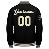 Custom Varsity Jacket Letterman jacket for Men, Women and Youth Grey Black Cream