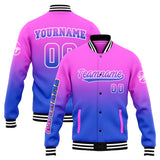 Custom Gradient Varsity Jacket Letterman jacket for Men, Women and Youth Pink&Blue