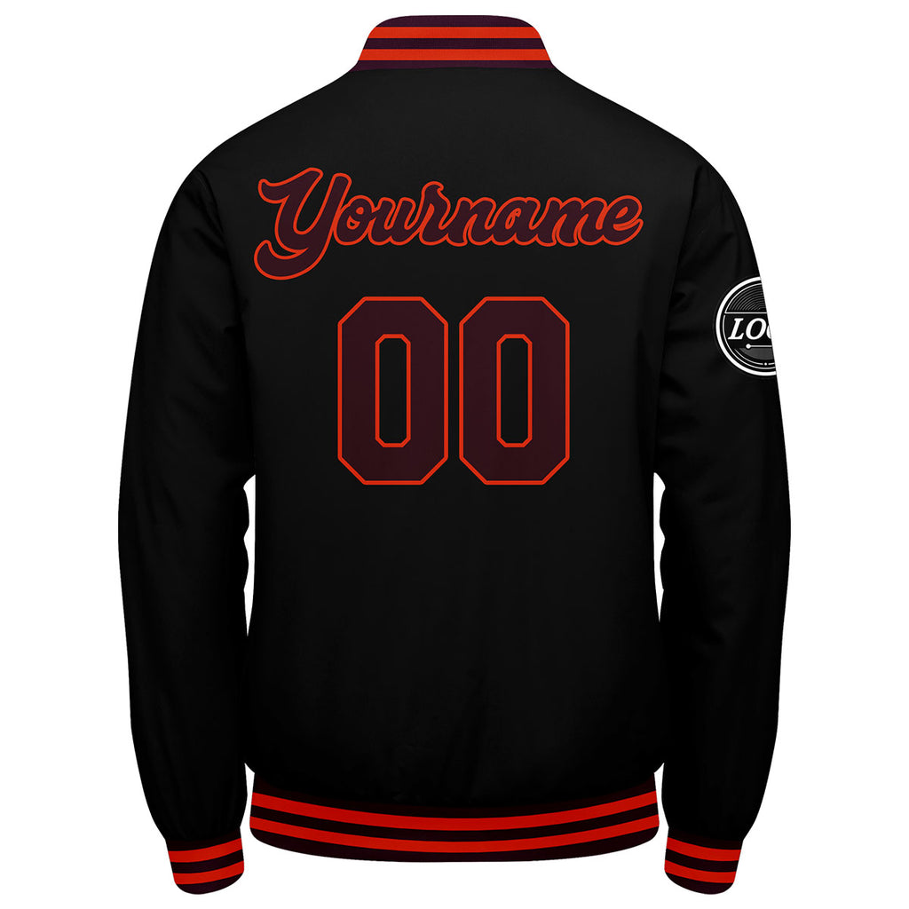 Custom Varsity Jacket Letterman jacket for Men, Women and Youth Marroon Black Orange enthsush