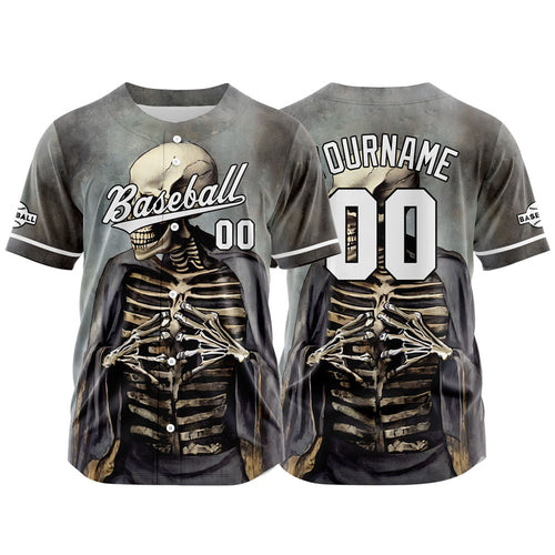 Custom Baseball Jersey Personalized Baseball Shirt for Men Women Kids Youth Teams Stitched and Print Gray&Green enthsush