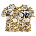 Custom Football Polo Shirts  Add Your Unique Logo/Name/Number Brown&White enthsush
