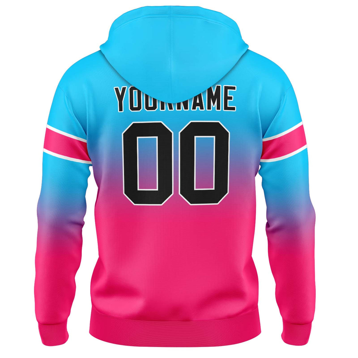 Custom Gradient Sweatshirt Hoodie For Man Woman Girl Boy Print Your Logo Name Number Light Blue&Pink enthsush