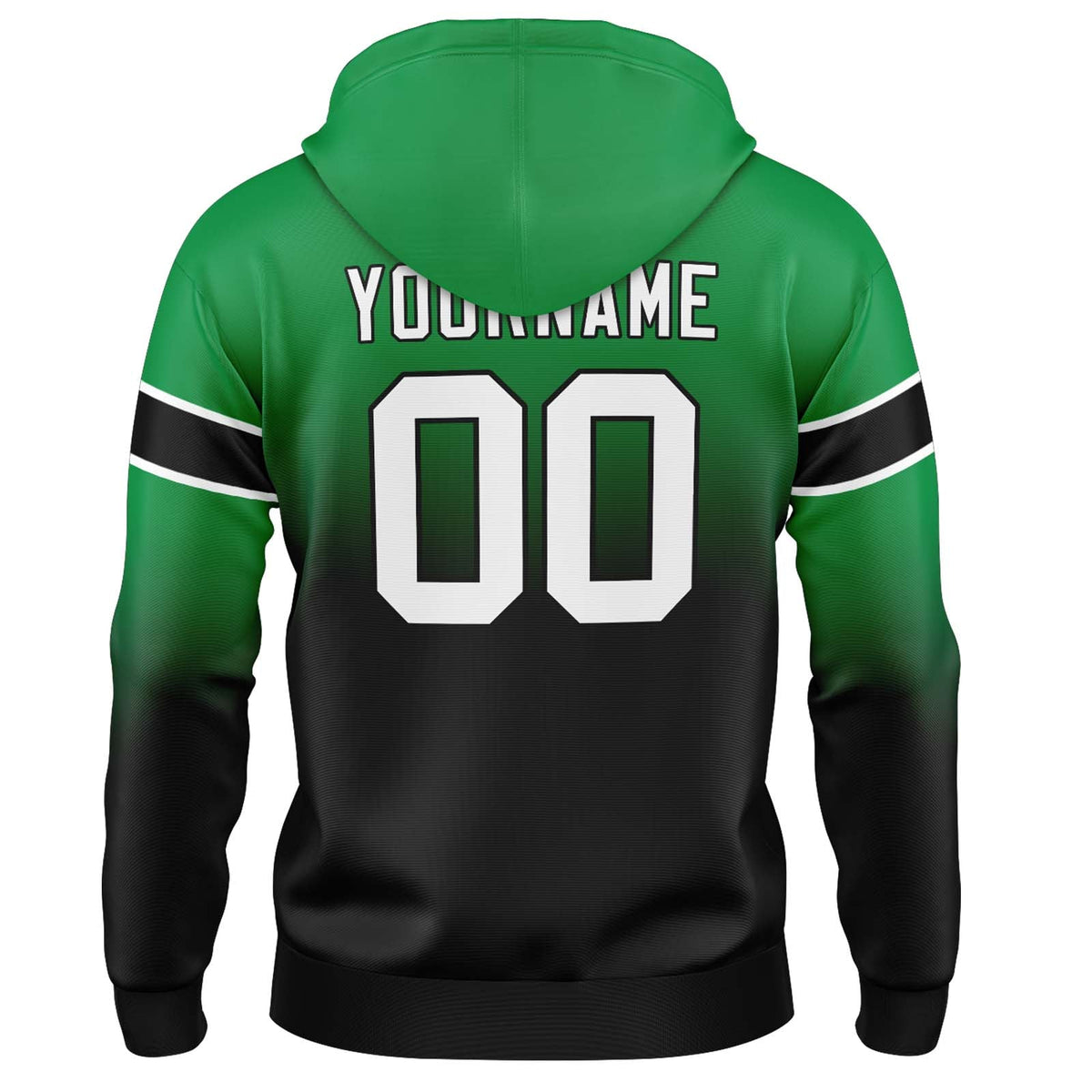 Custom Gradient Sweatshirt Hoodie For Man Woman Girl Boy Print Your Logo Name Number Green&Black enthsush