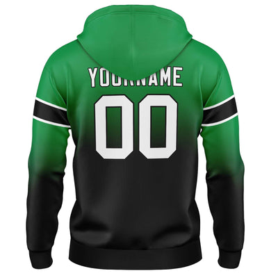 Custom Gradient Sweatshirt Hoodie For Man Woman Girl Boy Print Your Logo Name Number Green&Black enthsush