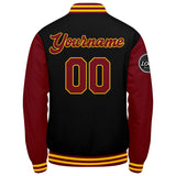 Custom Varsity Jacket Letterman jacket for Men, Women and Youth Crimson Black Yellow