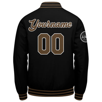 Custom Varsity Jacket Letterman jacket for Men, Women and Youth Black Brown enthsush