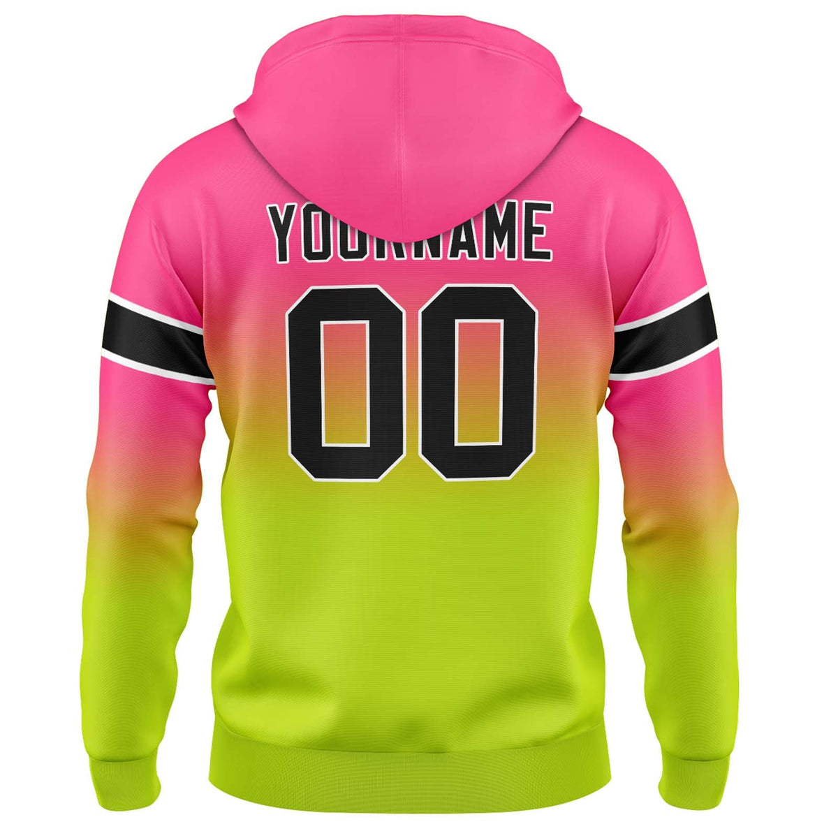 Custom Gradient Hoodie For Man Woman Girl Boy Print Your Logo Name Number Pink&Chartreuse enthsush
