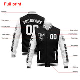 Custom Varsity Jacket Letterman jacket for Men, Women and Youth Black White