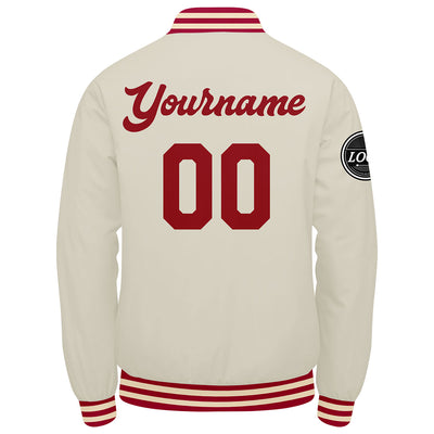 Custom Varsity Jacket Letterman jacket for Men, Women and Youth Red Cream enthsush