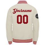 Custom Varsity Jacket Letterman jacket for Men, Women and Youth Red Cream